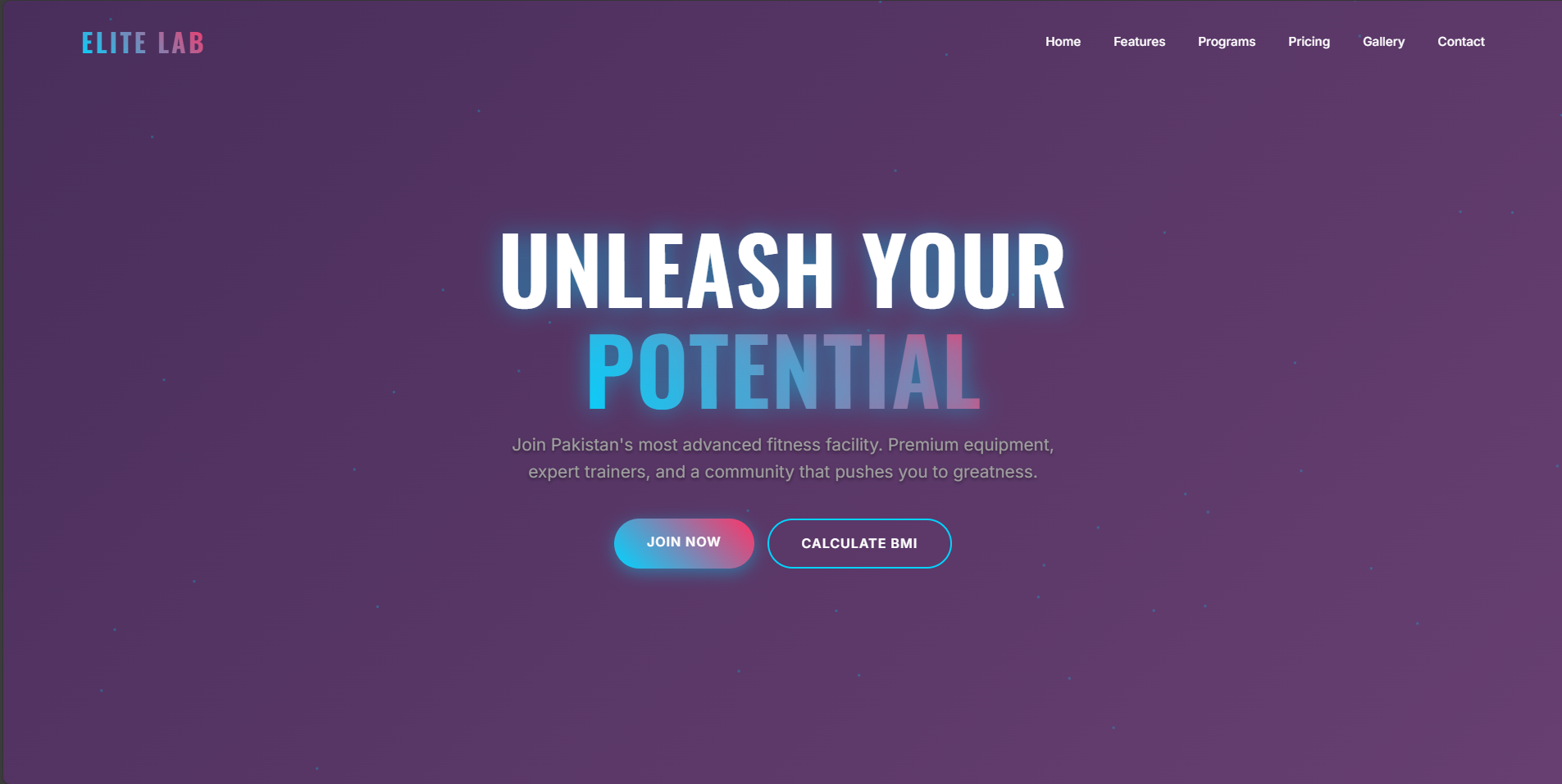 Elite Lab Gym - Fitness Website Design by Shaheer Sultan